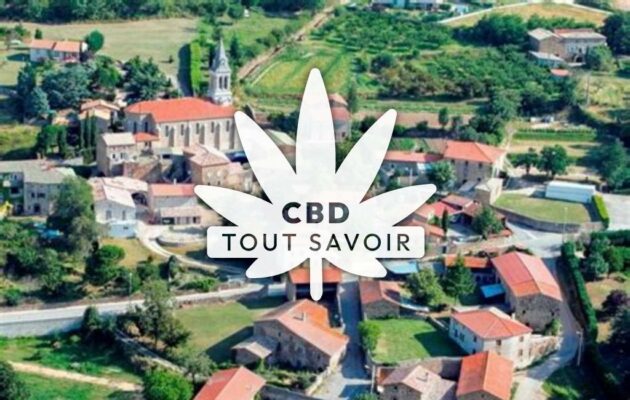 Village à Vinzieux avec feuille Cannabis CBD