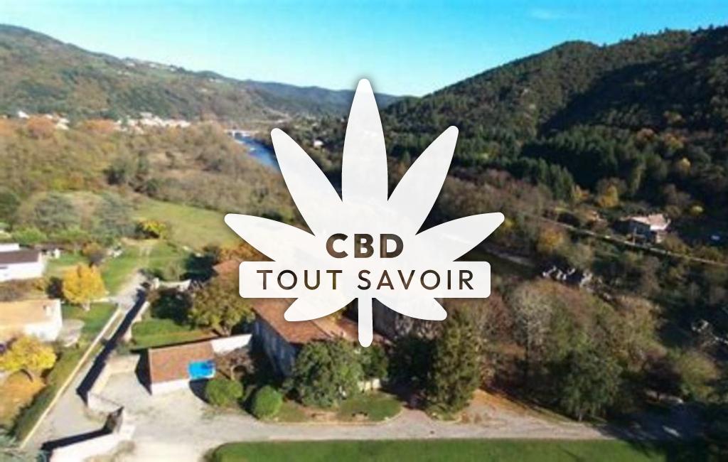 Village à Duniere-sur-Eyrieux avec feuille Cannabis CBD