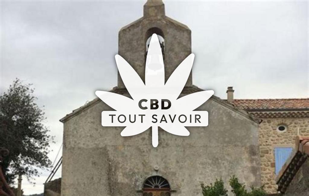 Village à Saint-Michel-de-Chabrillanoux avec feuille Cannabis CBD