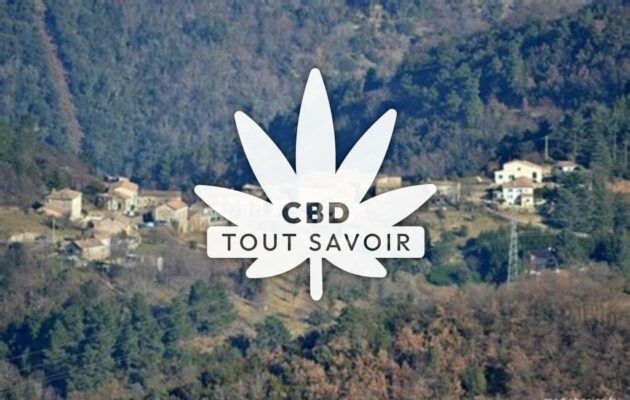 Village à Saint-Vincent-de-Durfort avec feuille Cannabis CBD