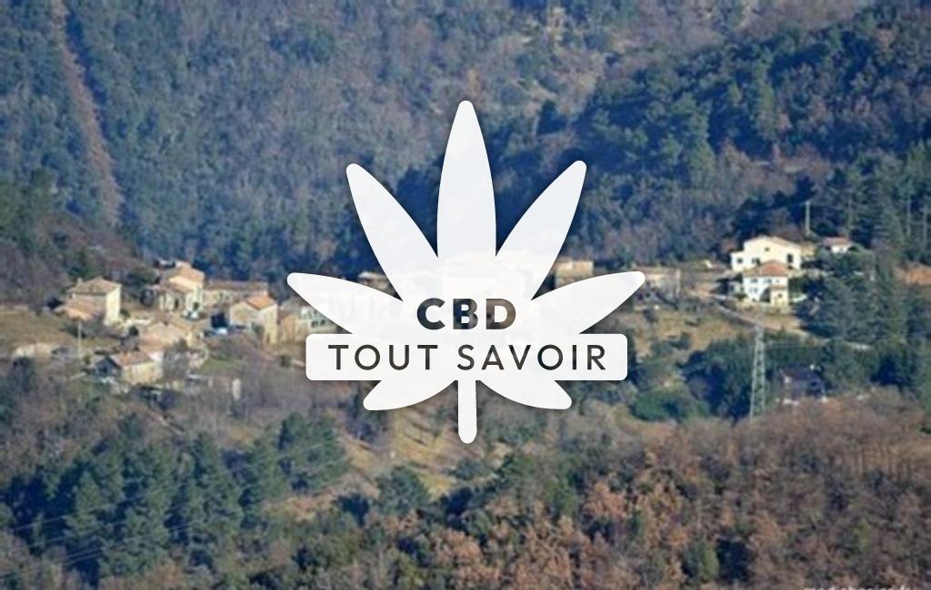 Village à Saint-Vincent-de-Durfort avec feuille Cannabis CBD