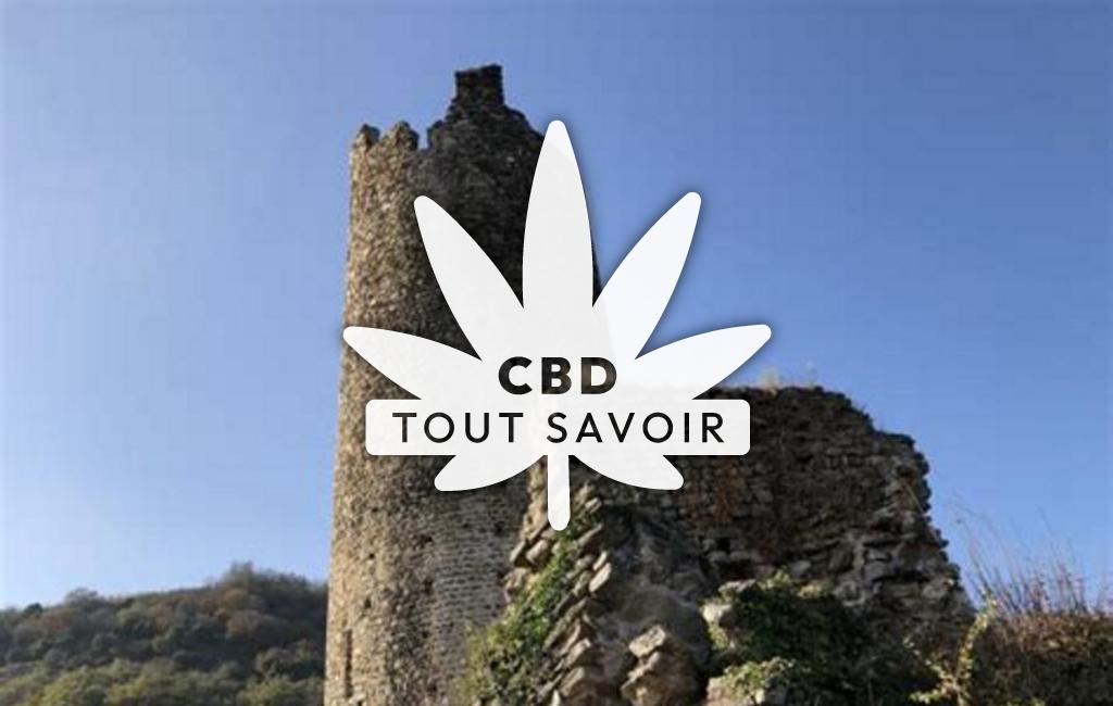 Village à Arras-sur-Rhone avec feuille Cannabis CBD