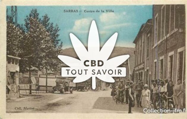 Village à Sarras avec feuille Cannabis CBD