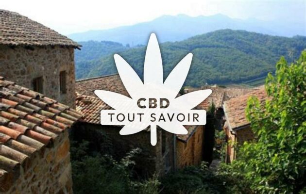 Village à Chirols avec feuille Cannabis CBD