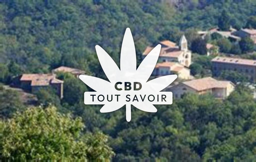 Village à Fabras avec feuille Cannabis CBD