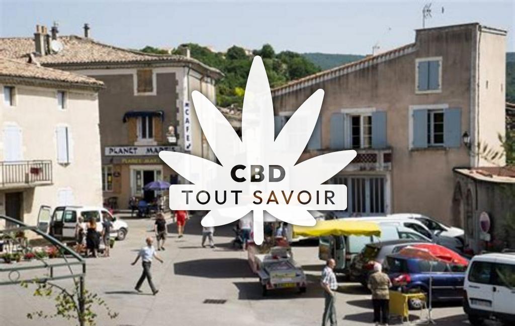 Village à Meysse avec feuille Cannabis CBD