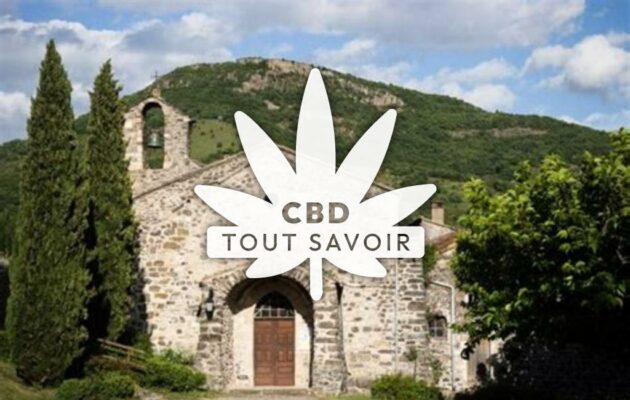 Village à Saint-Martin-sur-Lavezon avec feuille Cannabis CBD