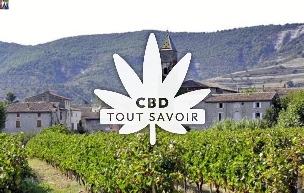 Village à Valvigneres avec feuille Cannabis CBD