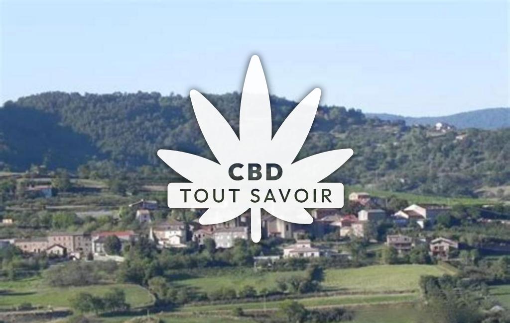 Village à Arlebosc avec feuille Cannabis CBD