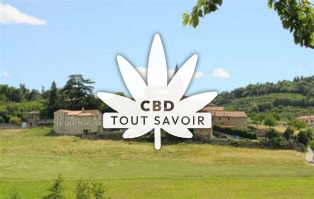 Village à Bozas avec feuille Cannabis CBD