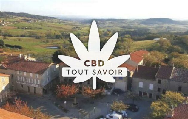 Village à Saint-Victor avec feuille Cannabis CBD