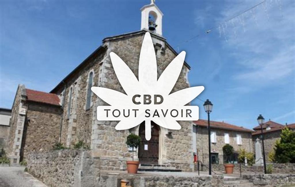 Village à Colombier-le-Cardinal avec feuille Cannabis CBD