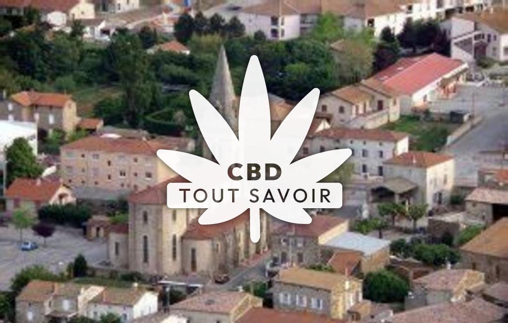 Village à Davezieux avec feuille Cannabis CBD