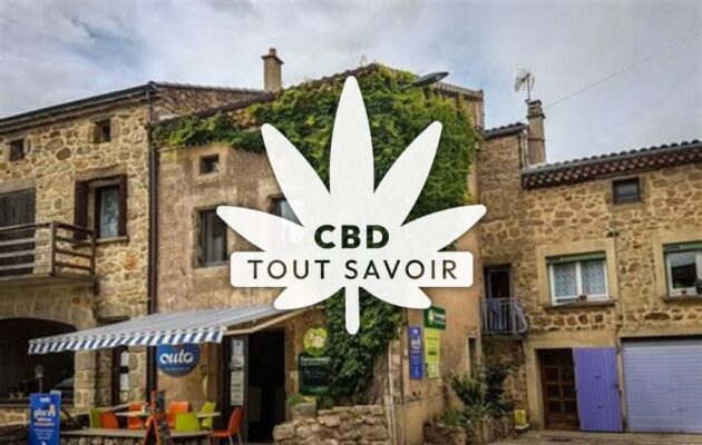 Village à Alboussiere avec feuille Cannabis CBD