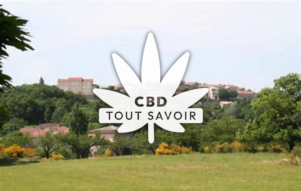 Village à Champis avec feuille Cannabis CBD