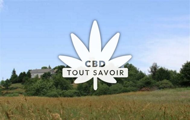 Village à Sagnes-Et-Goudoulet avec feuille Cannabis CBD