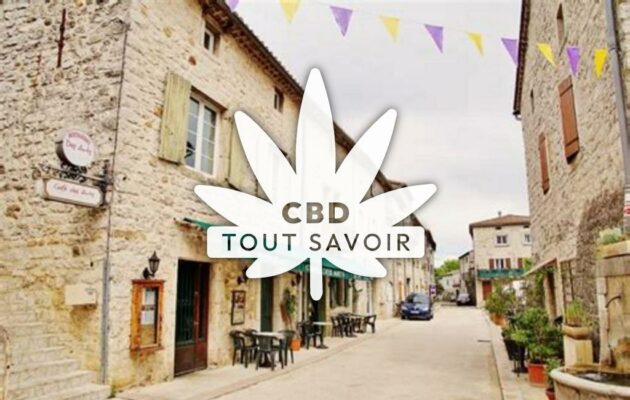 Village à Berrias-Et-CaSainteljau avec feuille Cannabis CBD