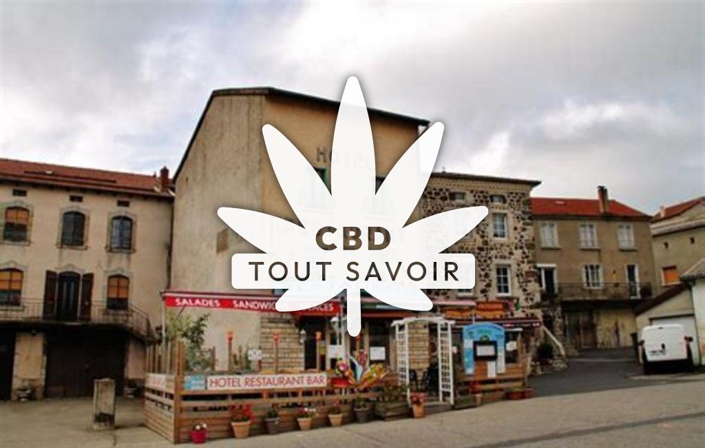 Village à Coucouron avec feuille Cannabis CBD