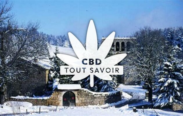 Village à Lachapelle-Graillouse avec feuille Cannabis CBD