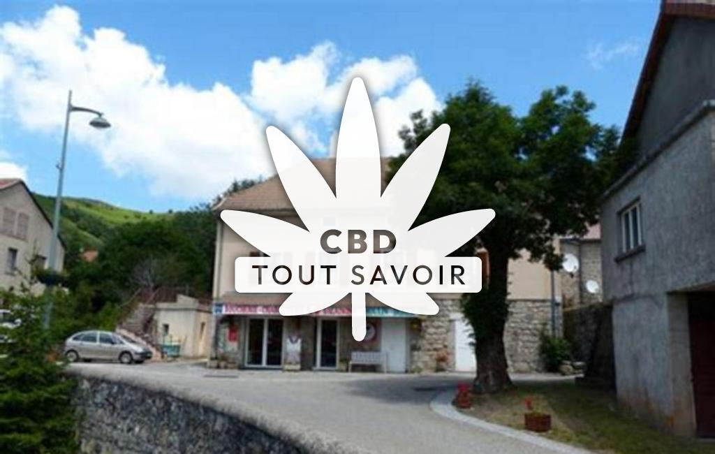 Village à Cros-de-Georand avec feuille Cannabis CBD