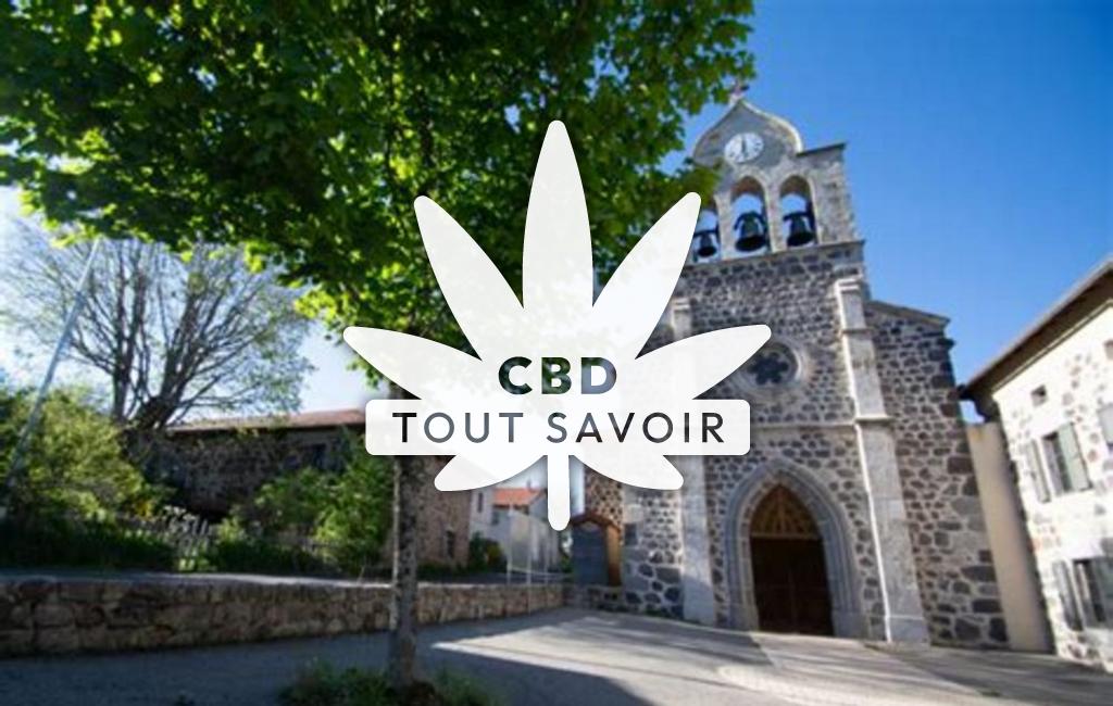 Village à Issanlas avec feuille Cannabis CBD