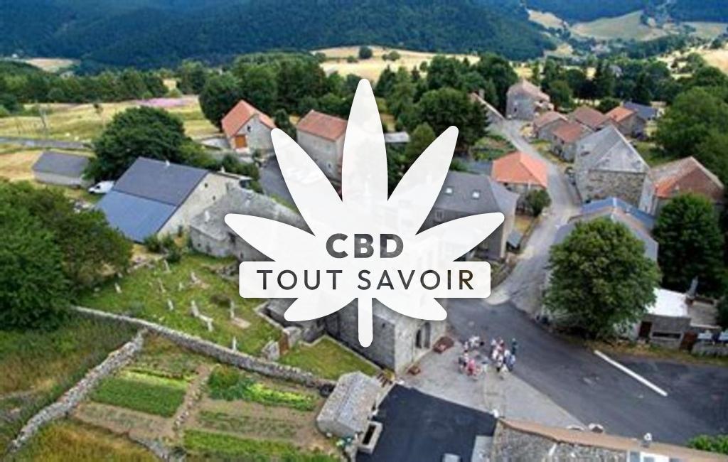 Village à Usclades-Et-Rieutord avec feuille Cannabis CBD