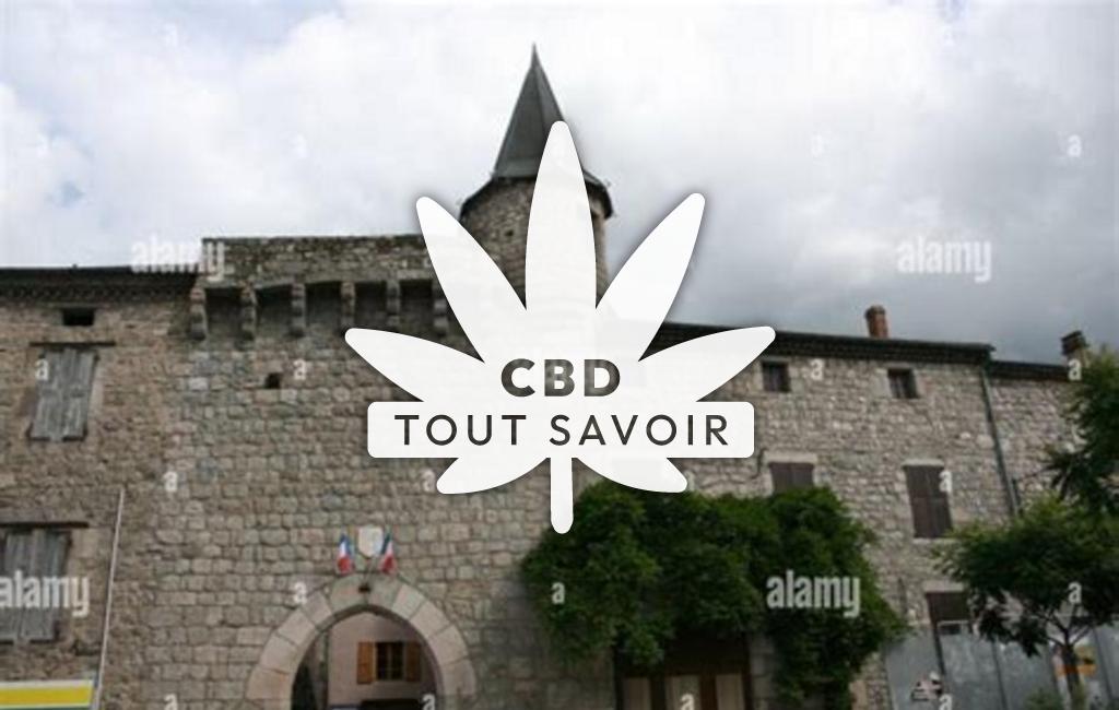 Village à Desaignes avec feuille Cannabis CBD