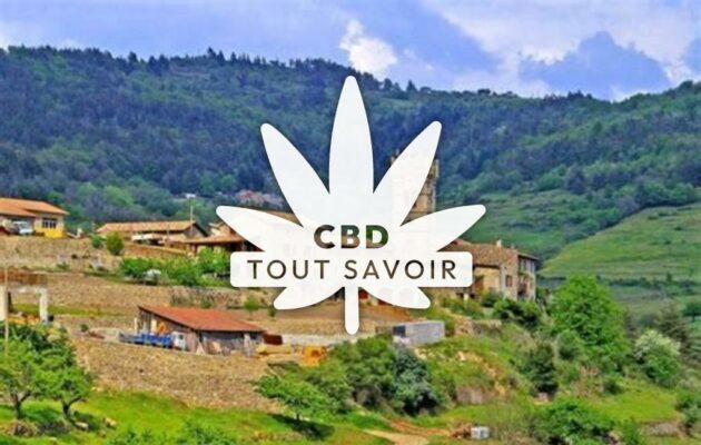 Village à Labatie-D'Andaure avec feuille Cannabis CBD