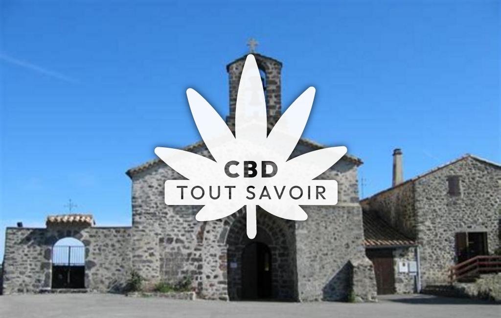 Village à Saint-Gineys-en-Coiron avec feuille Cannabis CBD