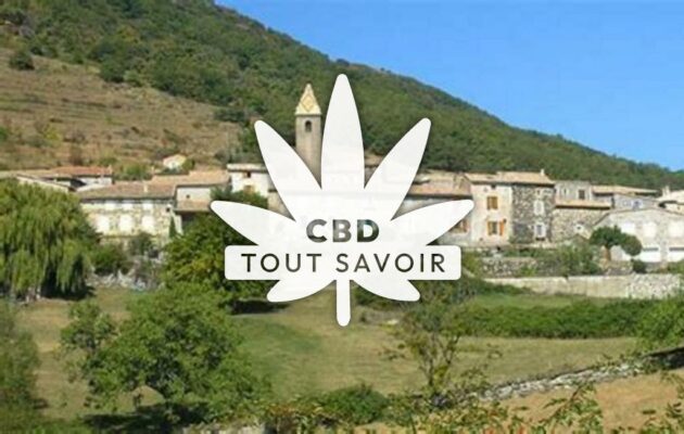 Village à Saint-Pons avec feuille Cannabis CBD