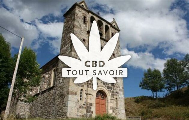 Village à Saint-Alban-en-Montagne avec feuille Cannabis CBD