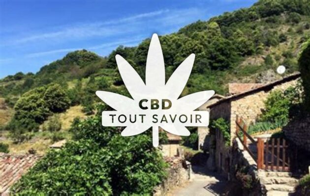 Village à Juvinas avec feuille Cannabis CBD