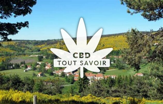 Village à Lanarce avec feuille Cannabis CBD