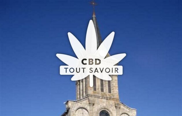 Village à Saint-Andre-en-Vivarais avec feuille Cannabis CBD