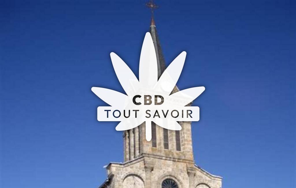 Village à Saint-Andre-en-Vivarais avec feuille Cannabis CBD