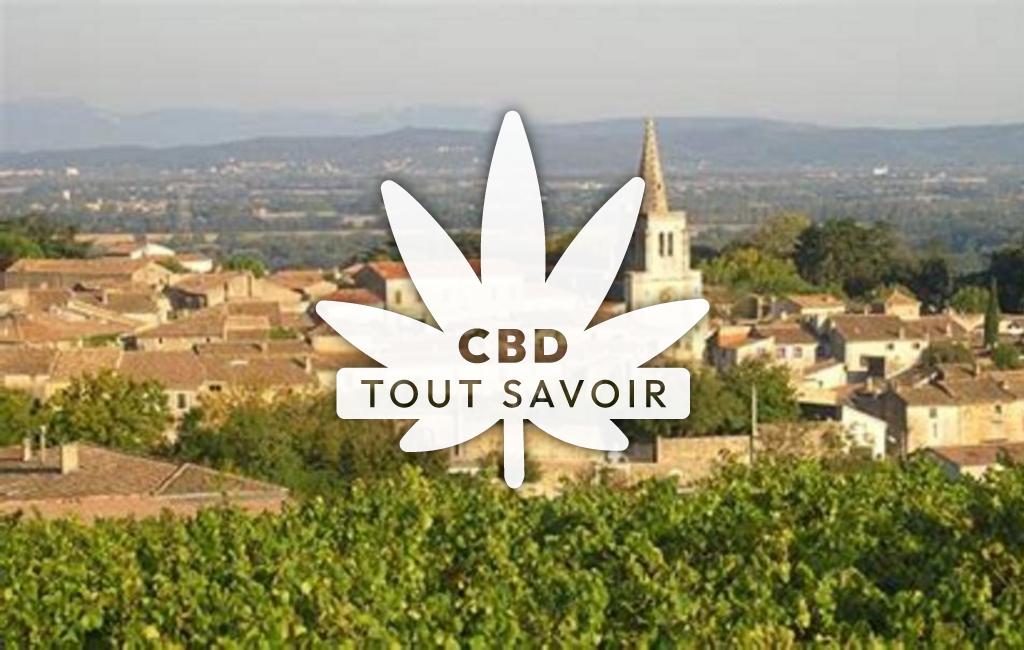 Village à Saint-Marcel-D'Ardeche avec feuille Cannabis CBD