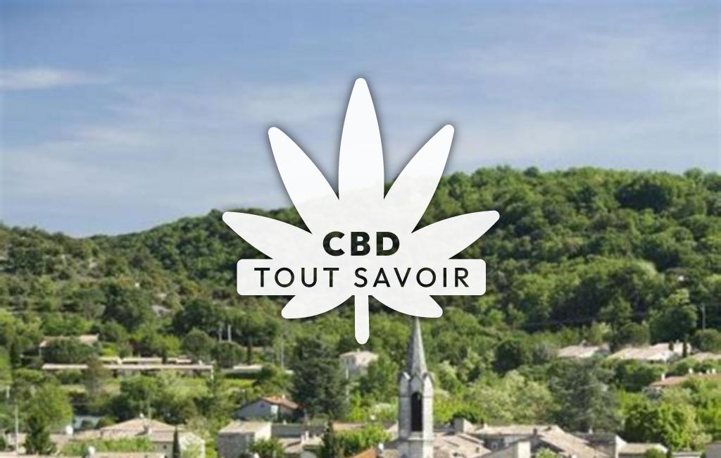 Village à Saint-Martin-D'Ardeche avec feuille Cannabis CBD