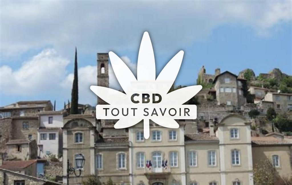 Village à Charmes-sur-Rhone avec feuille Cannabis CBD