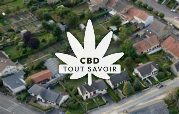 Village à Prix-les-Mezieres avec feuille Cannabis CBD