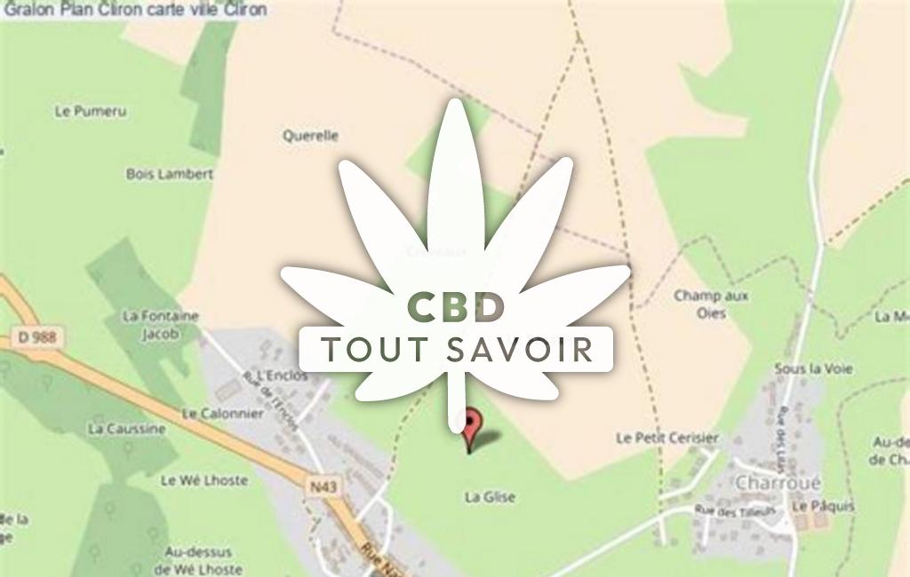 Village à Cliron avec feuille Cannabis CBD