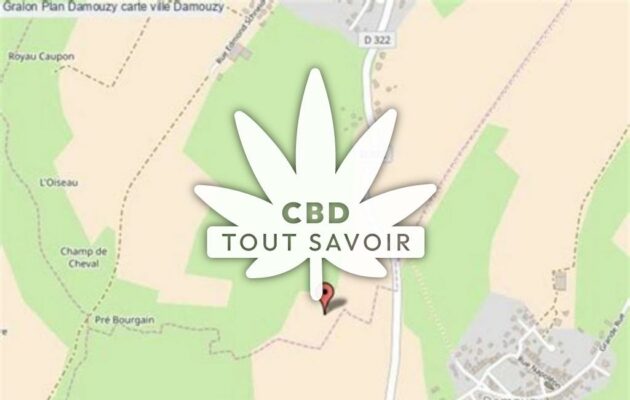 Village à Damouzy avec feuille Cannabis CBD