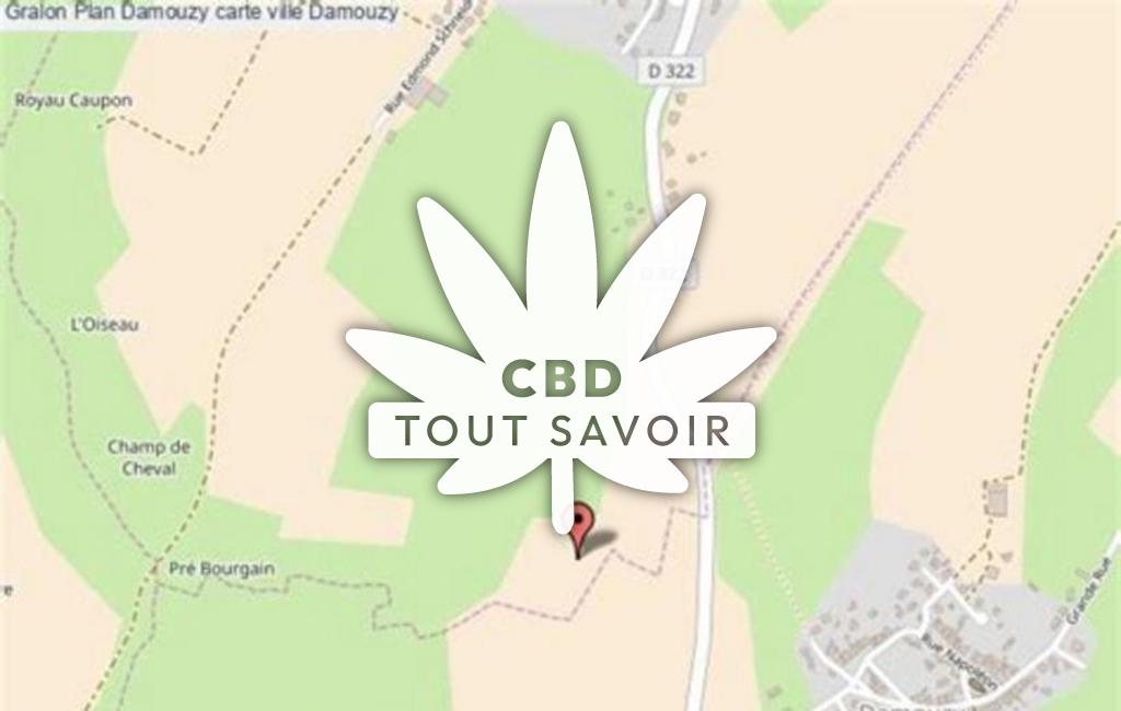 Village à Damouzy avec feuille Cannabis CBD