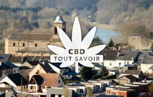 Village à Montcy-Notre-Dame avec feuille Cannabis CBD