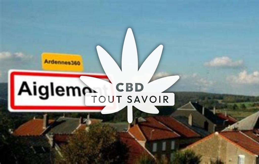 Village à Aiglemont avec feuille Cannabis CBD