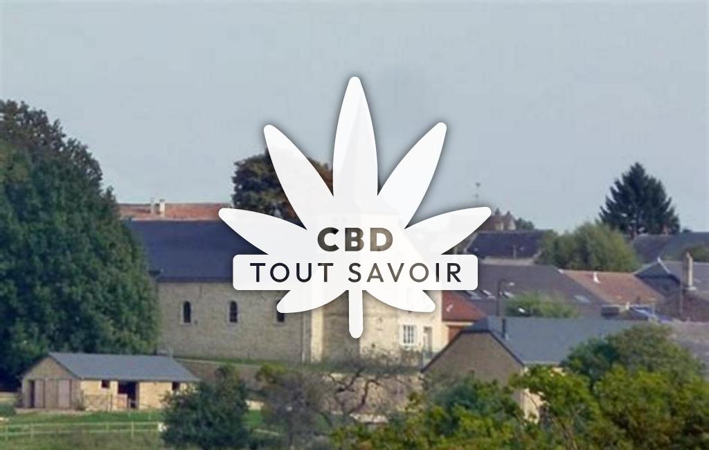 Village à Mogues avec feuille Cannabis CBD