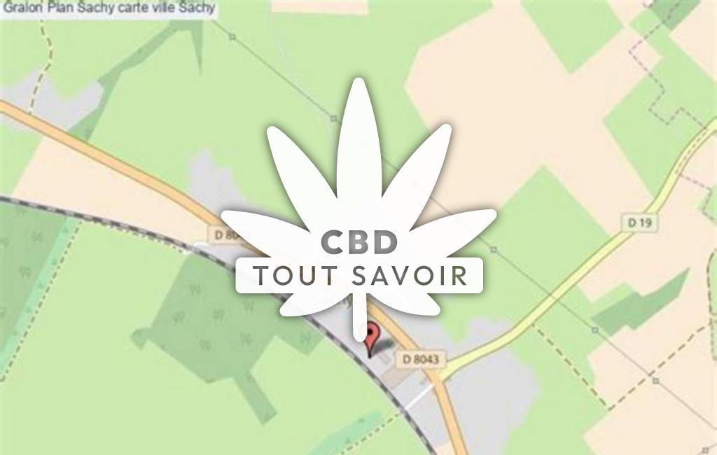 Village à Sachy avec feuille Cannabis CBD