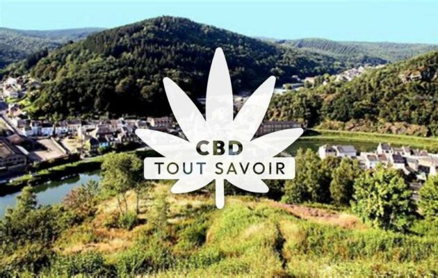 Village à Bogny-sur-Meuse avec feuille Cannabis CBD