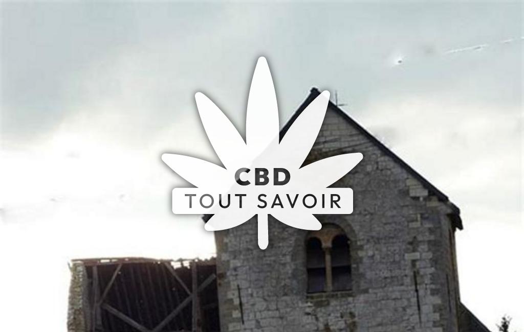 Village à Chuffilly-Roche avec feuille Cannabis CBD