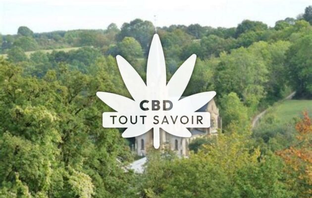 Village à Guincourt avec feuille Cannabis CBD