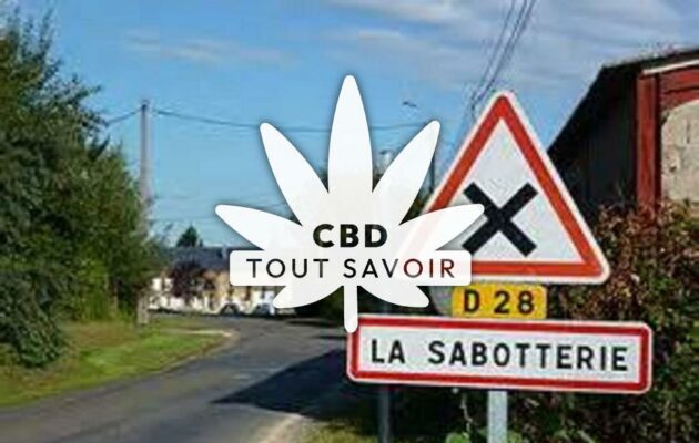 Village à La-Sabotterie avec feuille Cannabis CBD